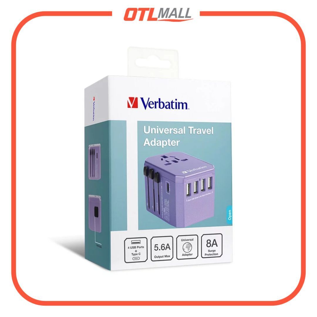 5 Port 5.6A Universal Travel Adapter【Purple】