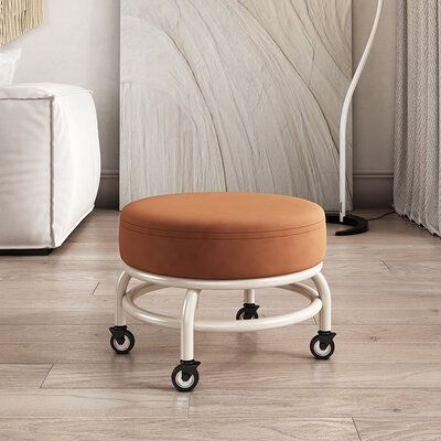 Multipurpose Swivel Stool Orange-Gold Diamond Wheel