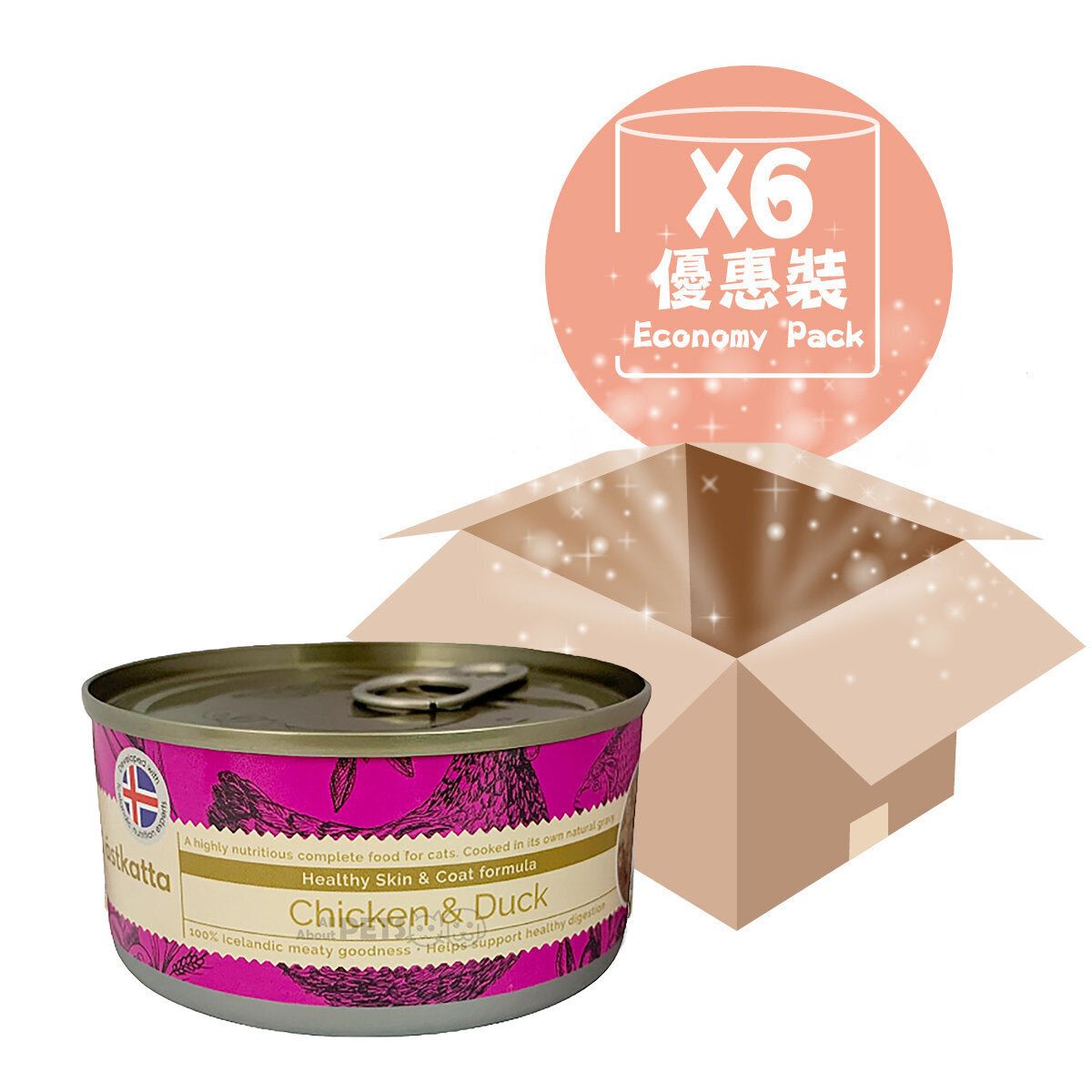 [6PCS SET]Chicken & Duck Complete Cat Canned Food 170Gx6 Healthy Skin & Coat Formula