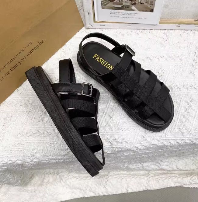 涼鞋（黑色 35-42碼）(下單後聯絡客服確認發貨尺碼)#F111049433