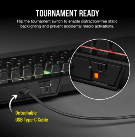 CORSAIR | K70 RGB TKL 機械遊戲鍵盤- CHERRY MX SPEED (銀軸) | 顏色