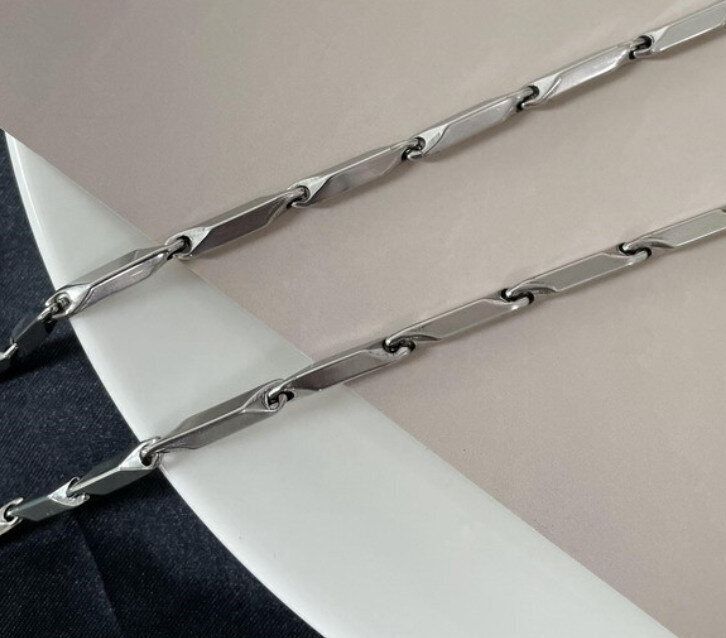 不掉色DK粗鏈菱形鏈嘻哈鍊項飾(3.0菱形鏈長60釐米)