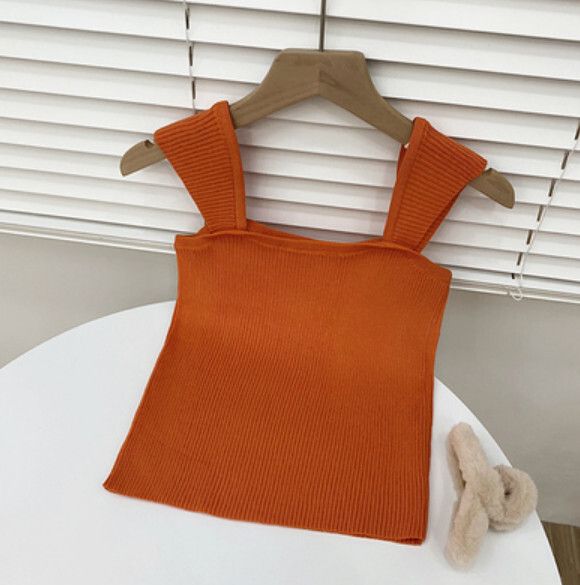 寬肩帶吊帶背心（桔色）【均碼】#F148048937
