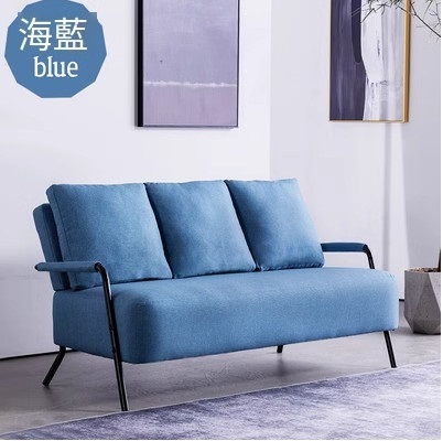 小戶型布藝客廳沙發（海藍色  三人）#MO57017034