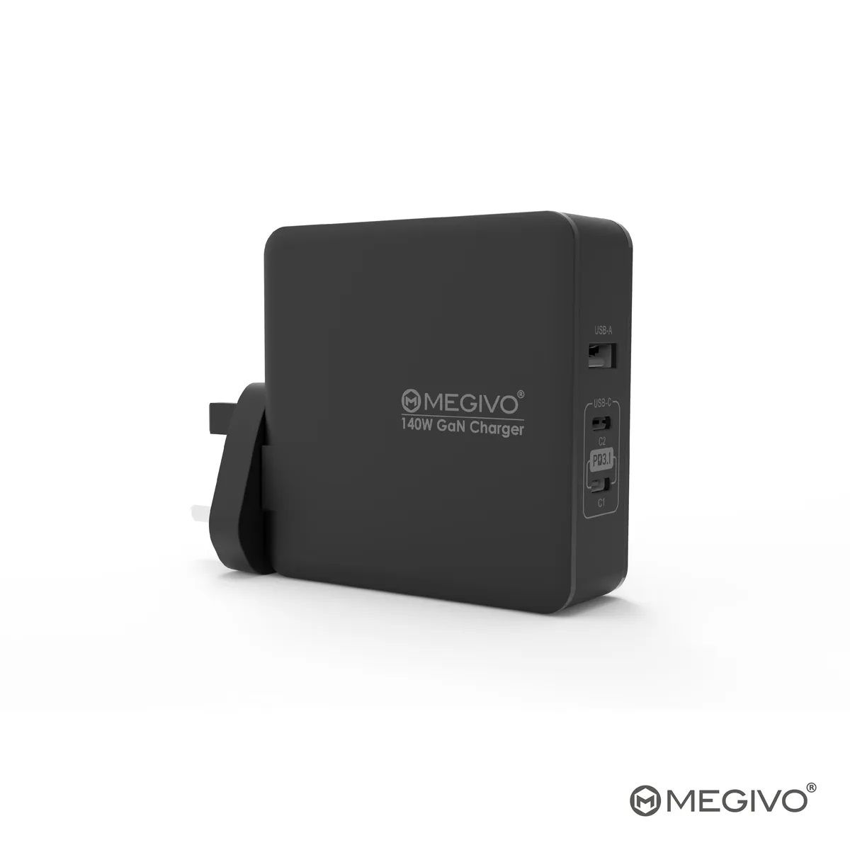 Megivo | World Link GaN 140W 充電器｜旅行國際轉插｜Macbook 電腦