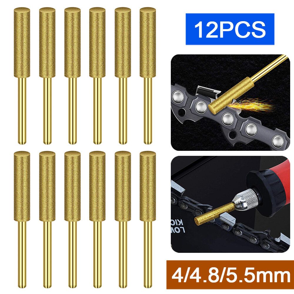12pcs 4.0 Diamond Chainsaw Sharpener Burr Grinder Chain Saw Drill Bits for Dremel AU