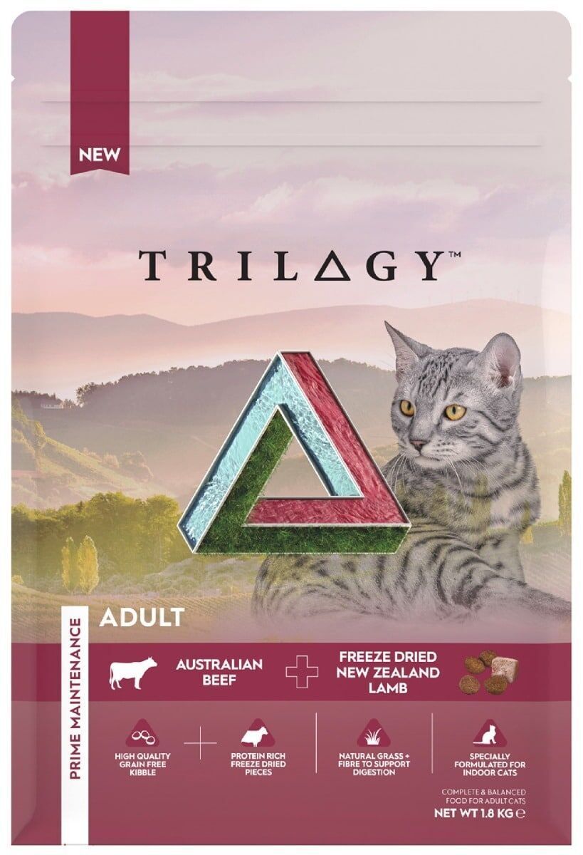 奇境 Trilogy 澳洲牛肉無榖物成貓配方貓糧 1.8公斤 (+5%紐西蘭凍乾羊肺) 高蛋白質低脂肪EXP:2026-09-25