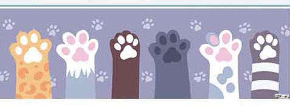 Kitchen carpets Entrance Rectangular Floor Mat-Purple Cat Paw -  40*120cm (1pc)
