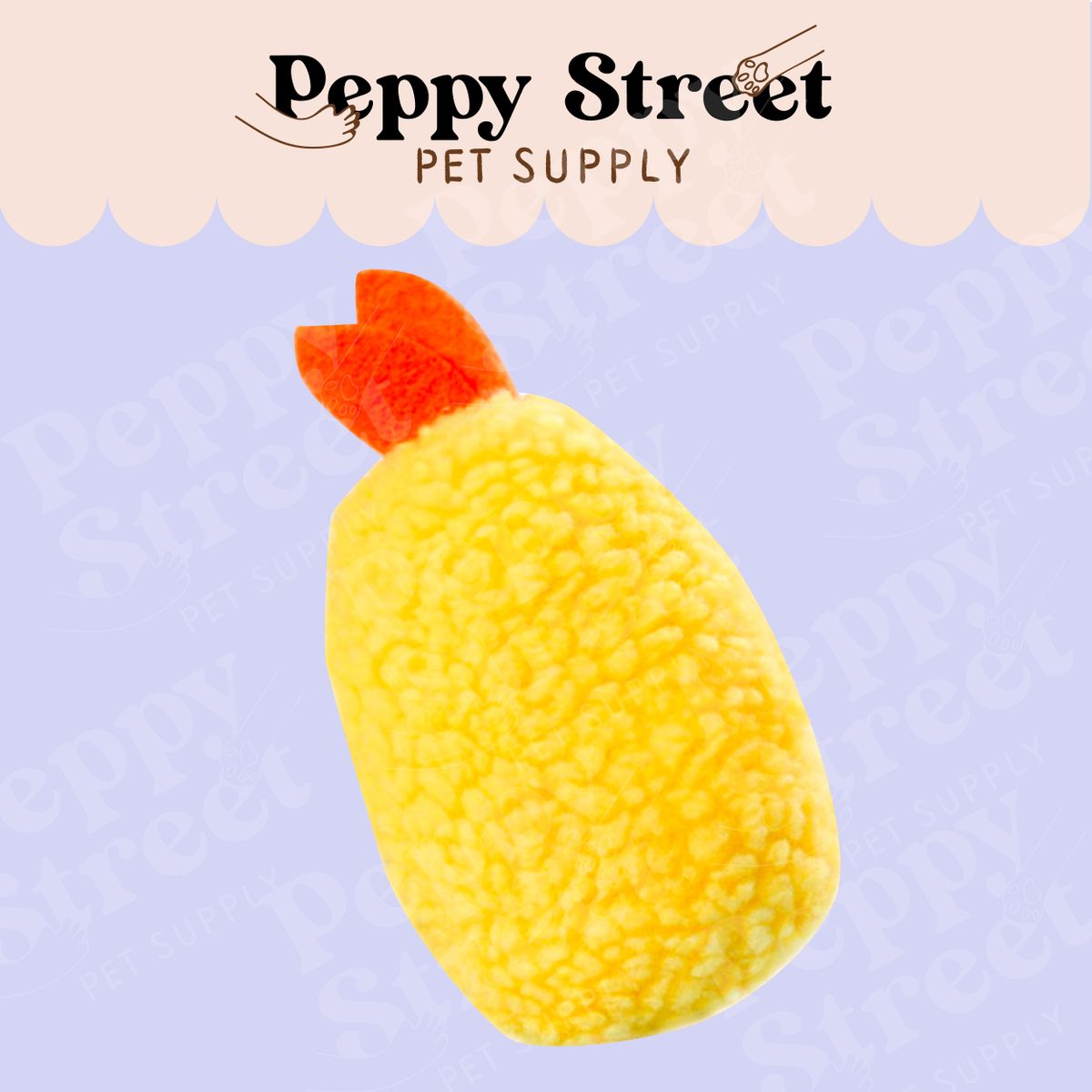 Peppy Street Dog Plush Toy- Fried Shrimp, Durable Photo Interactive Props [D02]