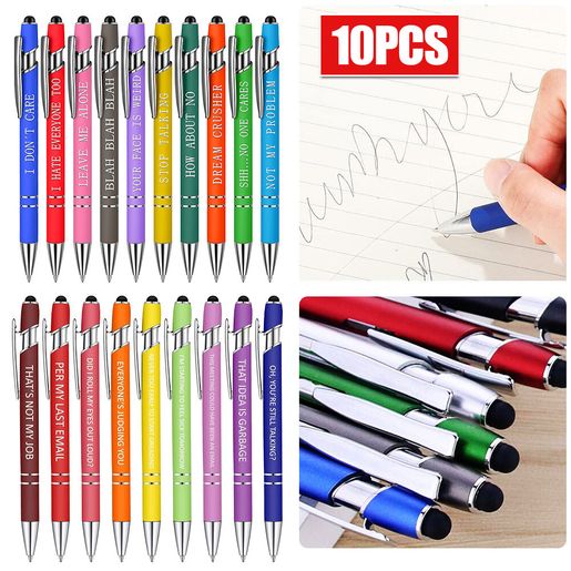 HLPHA Hlpha 10Pcs Funny Multicolored Ballpoint Pens With