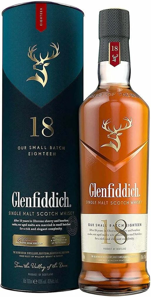 Glenfiddich | 格蘭菲迪18年單一麥芽蘇格蘭威士忌(700ml) [禮盒裝