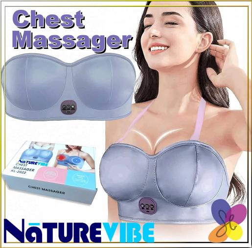 NaTUREVIBE, Adjustable Intensity Electric Chest Massager, Breast Enhancer Massage  Bra, USB Breast Enlargement