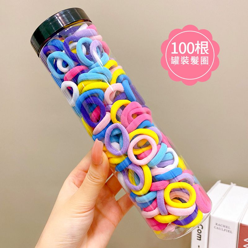 兒童高彈力橡皮筋毛巾圈髮繩髮飾頭繩頭飾(9#藍彩色100根裝)