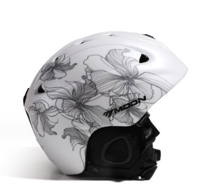 滑雪頭盔（亞白灰線條花【S~XL碼】）#S019056040