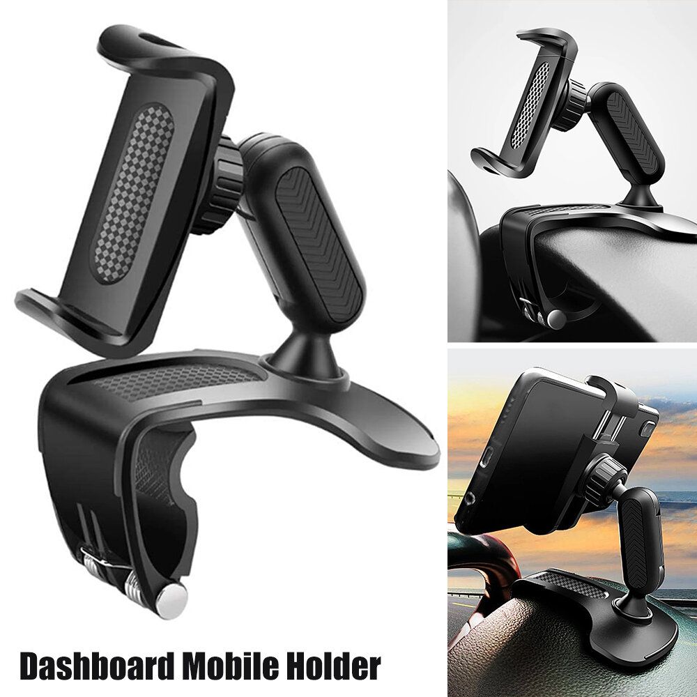 360° Universal Clamp Dashboard Mobile Car Smart Phone Holder Mount Stand Cradle