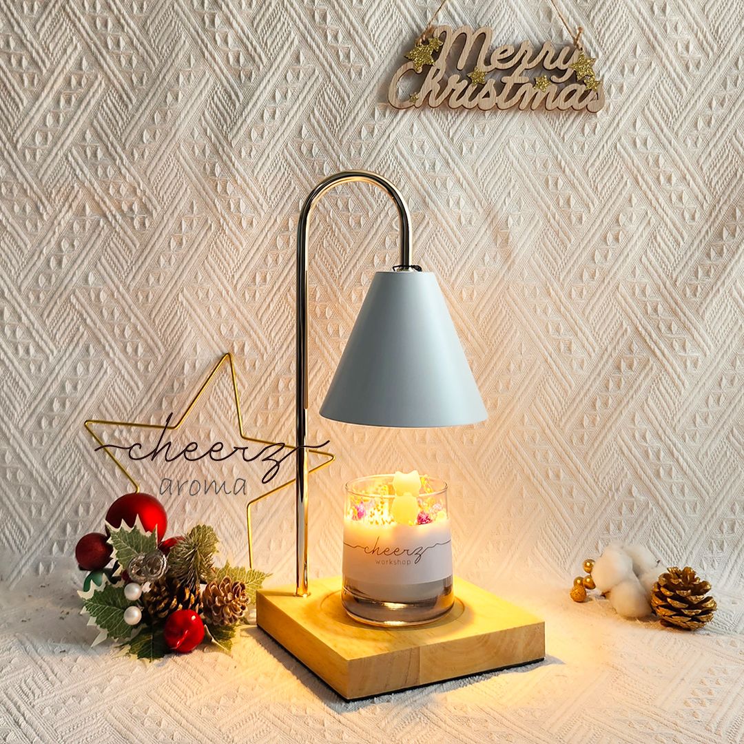 Wooden Scented Candle Warmer (Oak with White) Candle Lamp Scented Candle Marble Lamp