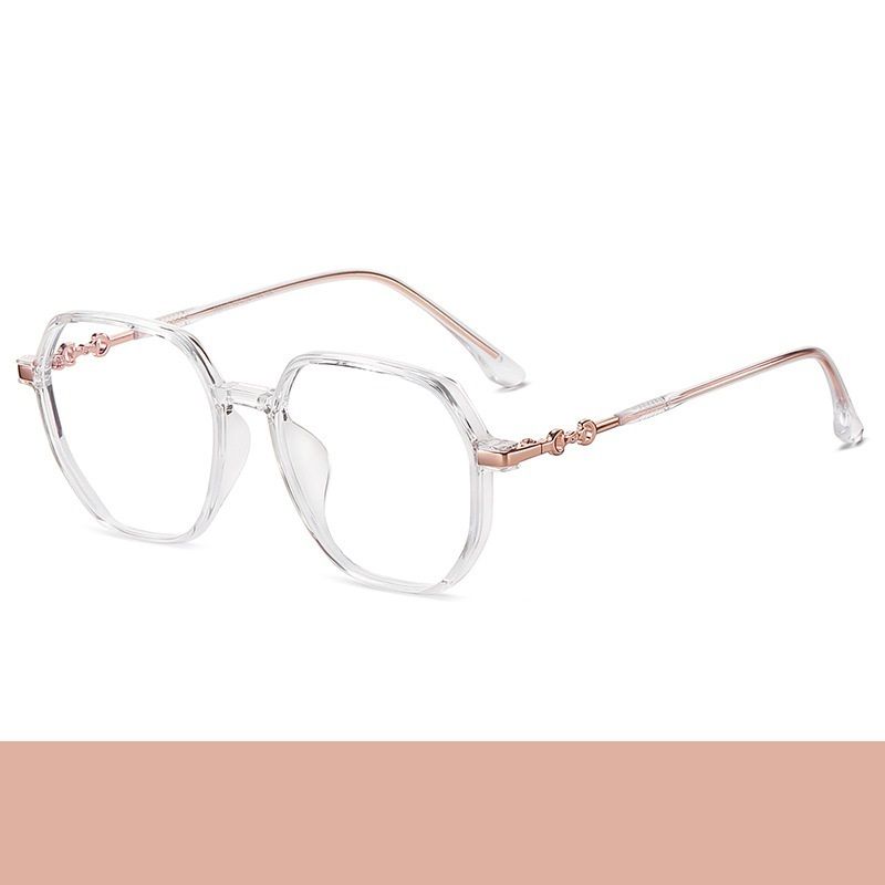 新款TR90文藝復古電腦鏡框手機防藍光平光鏡(透明色框)