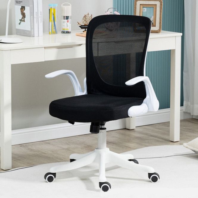 電腦椅學習椅實用透氣耐用彈性椅(黒白色)