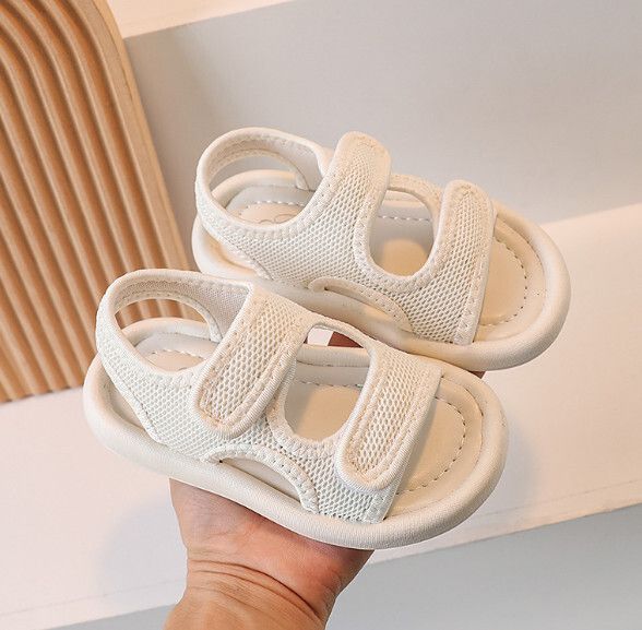 兒童凉鞋【23-36碼】【米白色】(下單後聯絡客服確認發貨尺碼) #F246010040