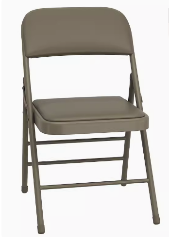 加厚加固簡約折疊椅餐椅(駝皮乳膠款【優質PU皮】)(尺寸展開高76CM,坐寬40CM)