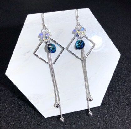 s925銀針奧地利水晶高檔耳環(下單後請聯絡客服確認發貨顏色)