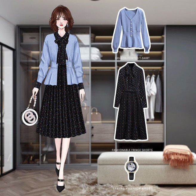 時尚套裝(外套+裙子 M-4XL 下單後聯絡客服確認發貨尺碼)