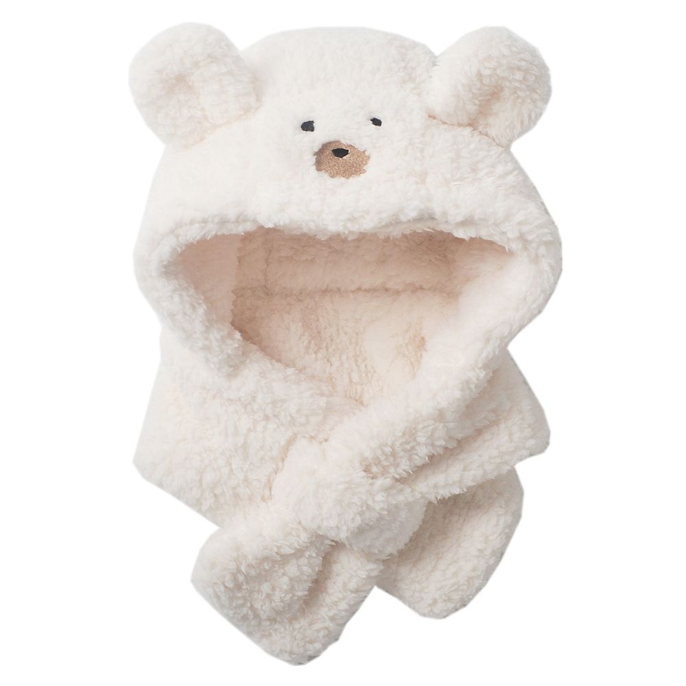 兒童小熊毛絨帽護耳圍巾/頸巾帽