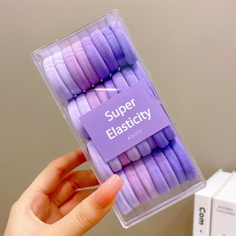 兒童高彈力皮筋髮繩頭繩頭飾(紫色【32條】)