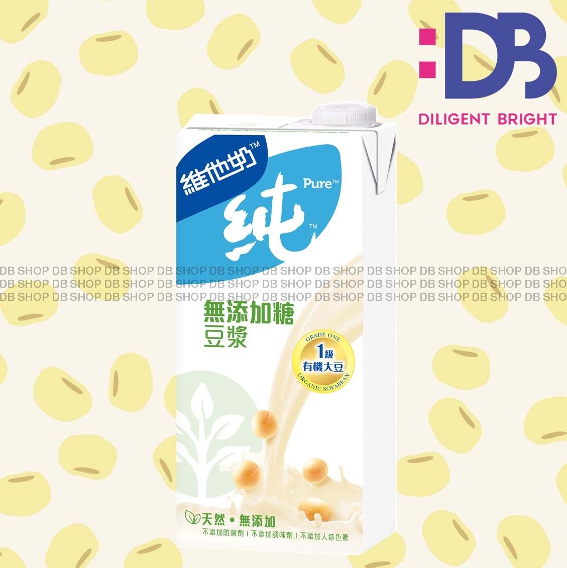 [家庭裝] 純無添加糖豆漿 (1公升)