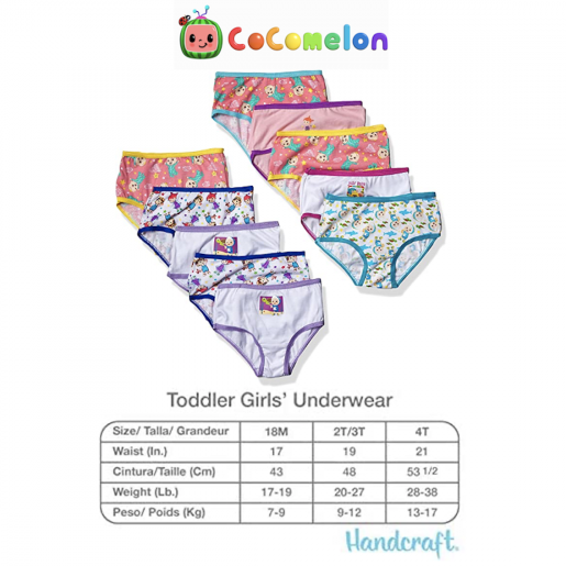 Cocomelon 3-Pack Cotton Brief Underwear, Toddler's Size 2T-3T, NEW
