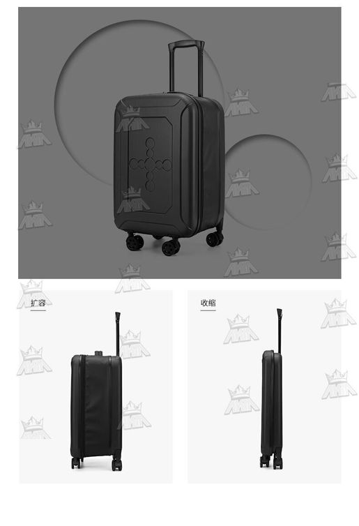 20 inch overnight trolley black with metal luggage tag