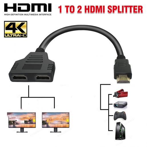 Bøje pause Erobre BIGTEDDY | 1080P 1 to 2 HDMI Splitter Auto Split Cable Double Signal Adapter  Convertor | HKTVmall The Largest HK Shopping Platform