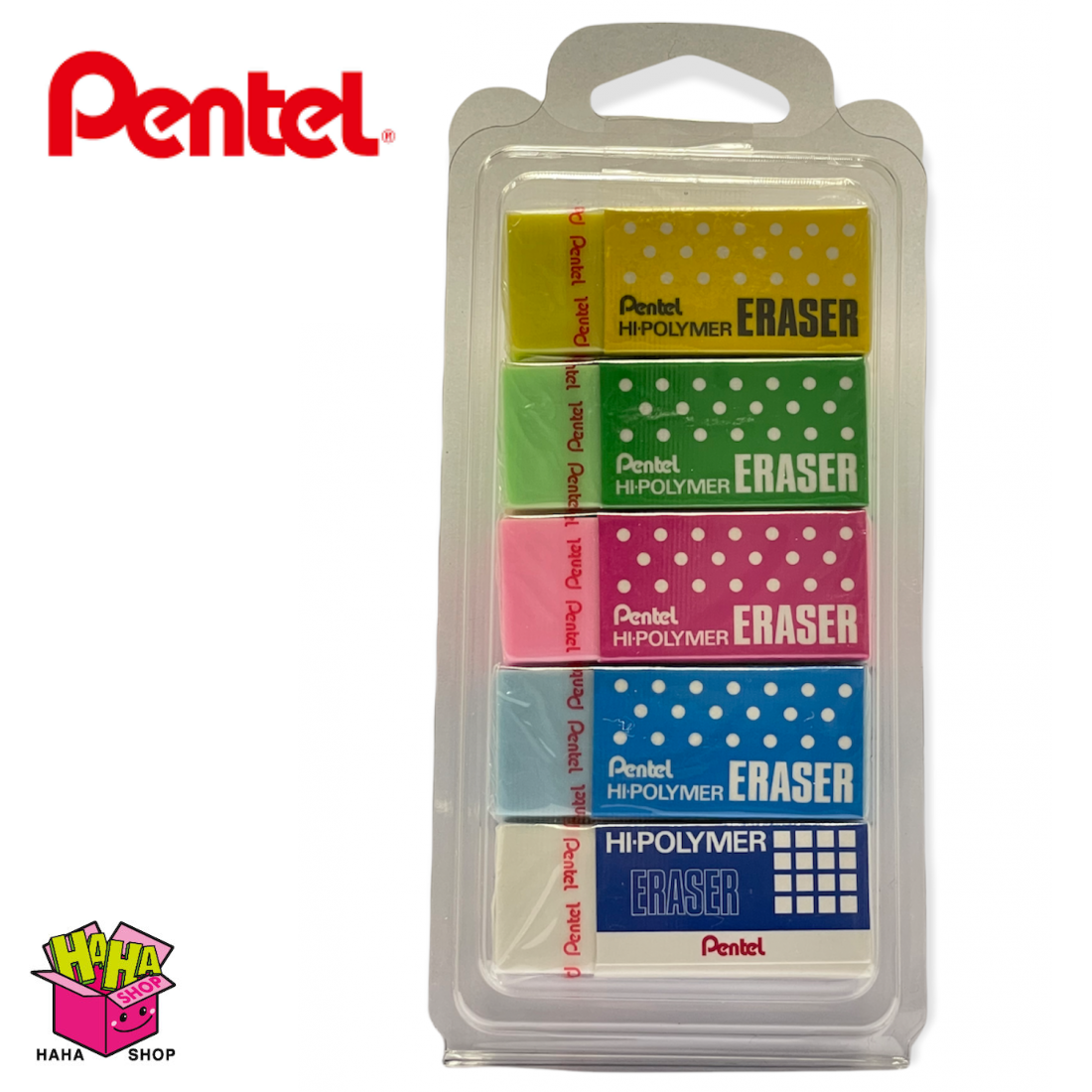 PENTEL ZEH-05MIX Plastic Eraser (5pcs set)