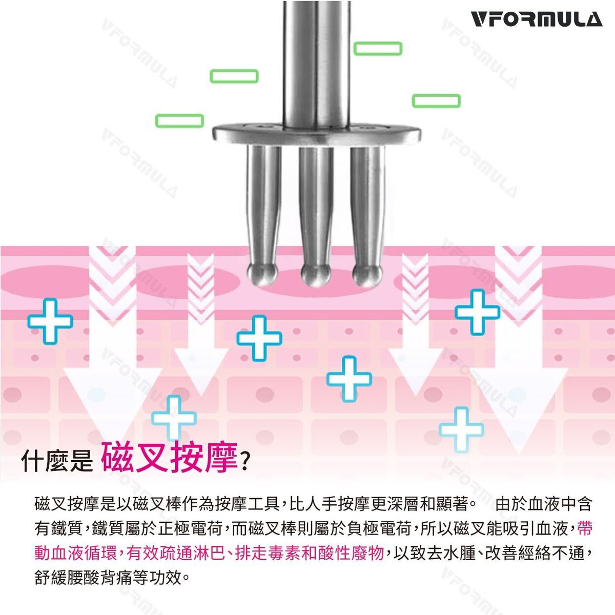 VFORMULA | 不鏽鋼磁叉經絡排酸棒 磁叉按摩棒 磁叉棒 三叉美容棒 Magnetotherapy 肌肉排酸棒 MF01 ...