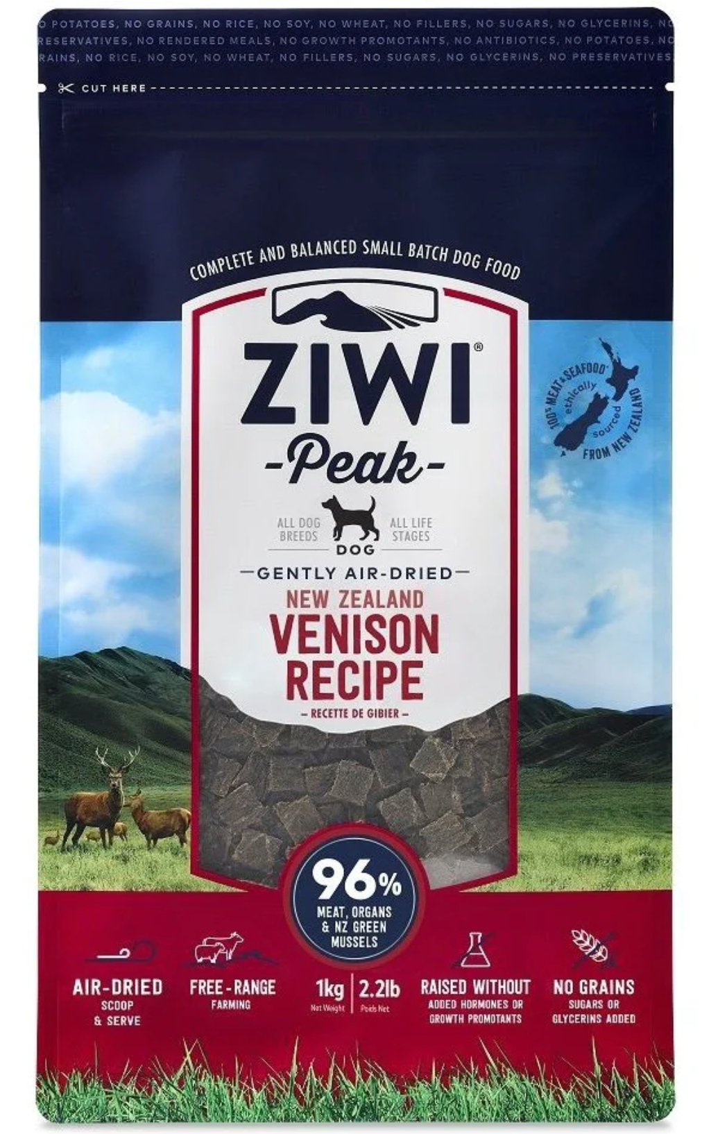 巔峰狗糧 風乾脫水 無穀物 鹿肉配方 ZIWIPEAK VENISON RECIPE 2.5kg [新西蘭直送 | 平行進口 | 最佳食用日期到04/2027]