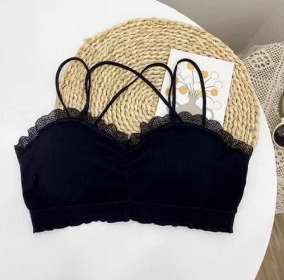 蕾絲聚攏胸圍內衣（黑色）【均碼】#F148048851