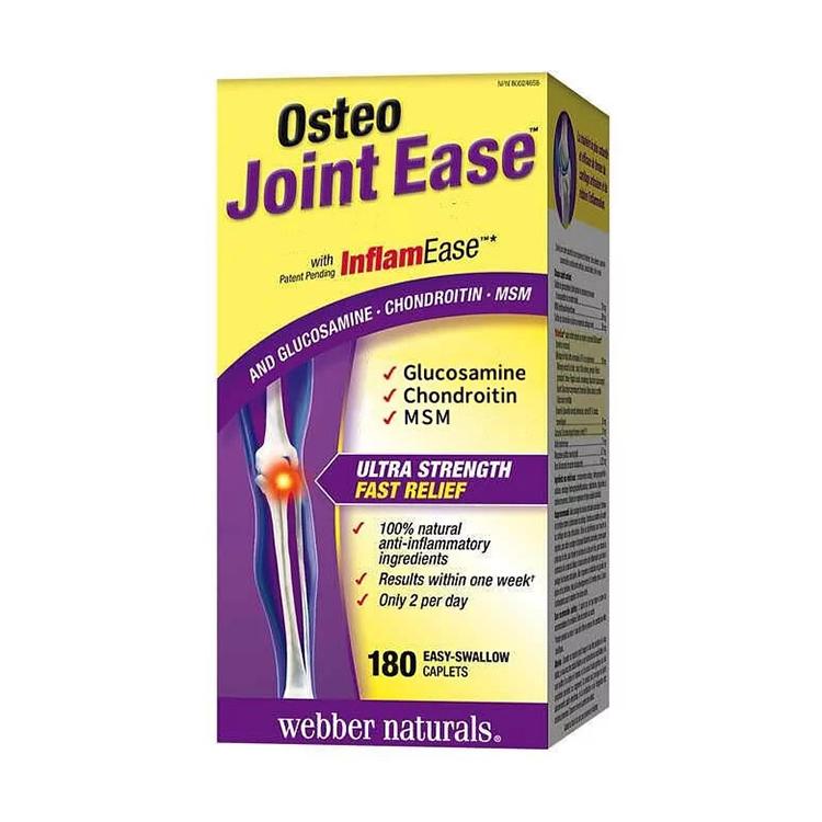 加拿大Osteo Joint Ease 葡萄糖胺1500毫克+軟骨素+MSM (9合1複合配方),180粒裝  （參考日期：11/2027）[平行進口]