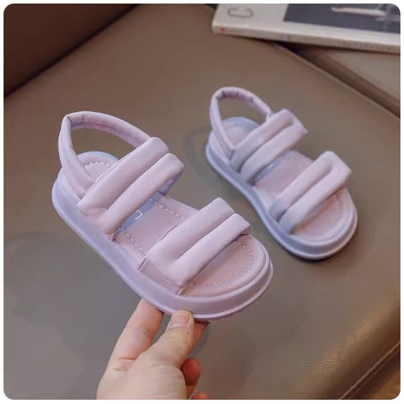 女童麵包厚底涼鞋（紫色【31_36碼】(下單後聯繫客服確認發貨尺碼）#F281017412