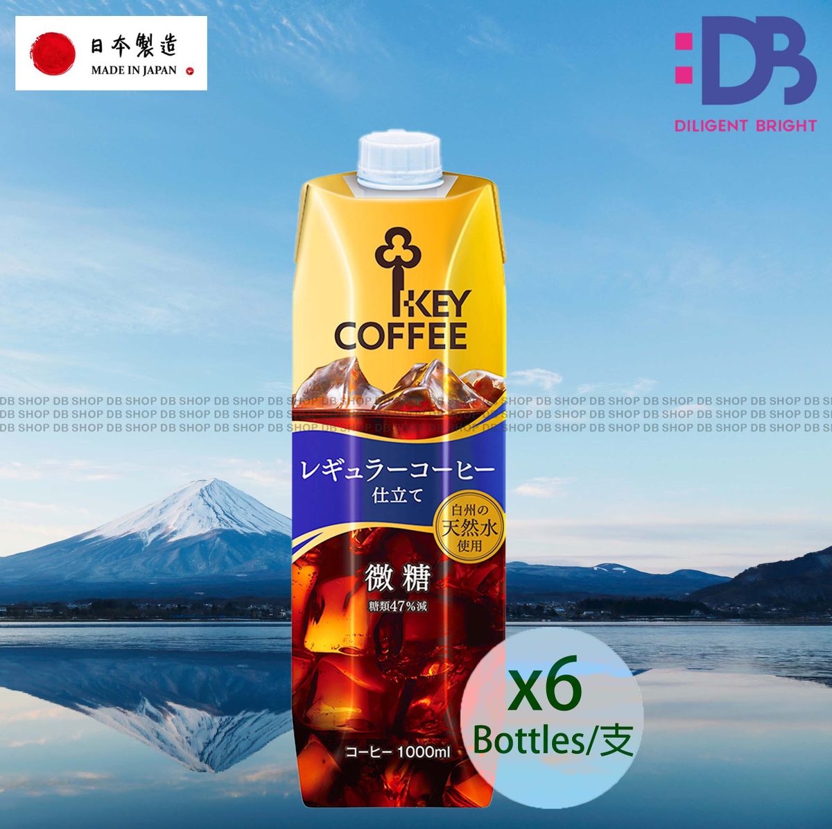 [原箱] 家庭裝 日本即飲冰咖啡 (微糖) 飲品 (1000毫升 x 6)  #原裝行貨