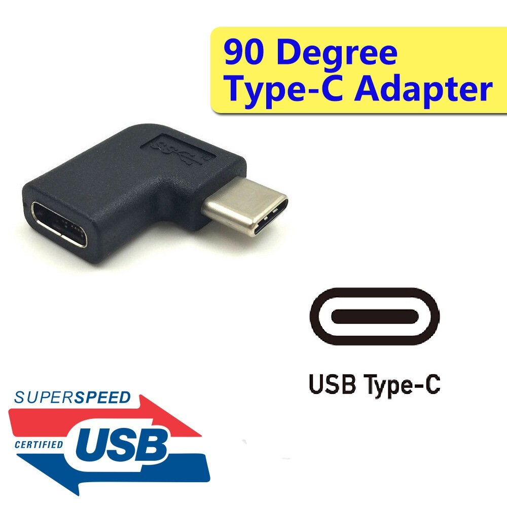 90 Degree flat Right Angle USB 3.1 Type C Male To Female USB-C Converter Adapter