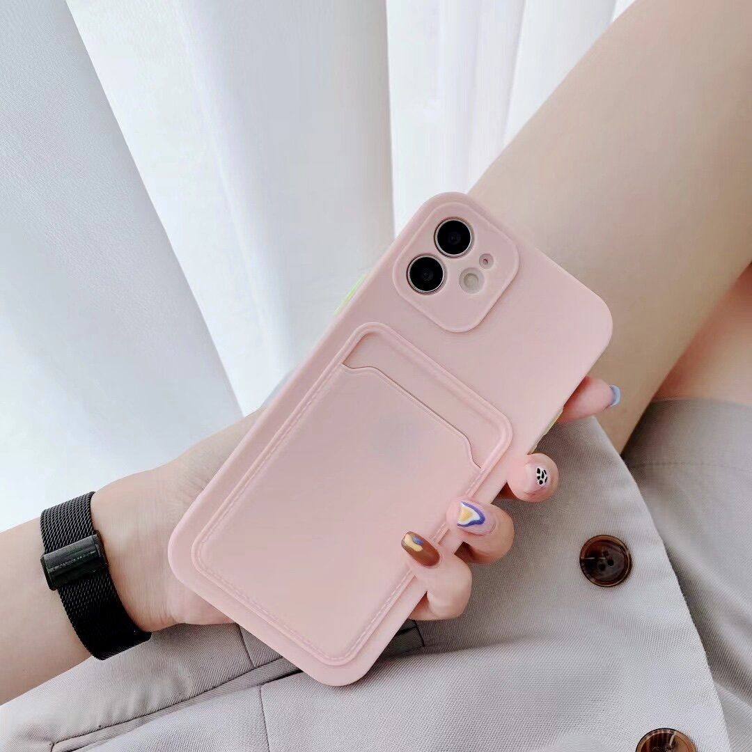 iPhone 13 Pro Max Case - Rubber Pink with card slot