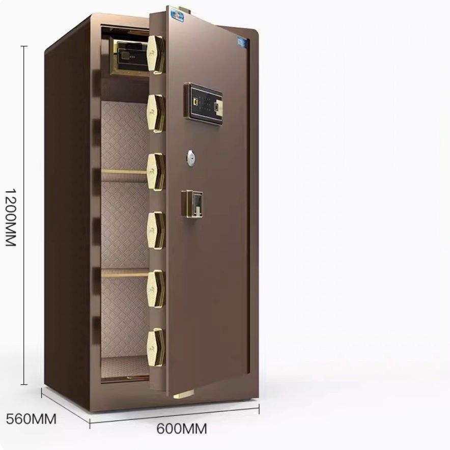 大型防盜辦公家用夾萬（1.2米-咖啡色【密碼指紋款+遠程授權】）