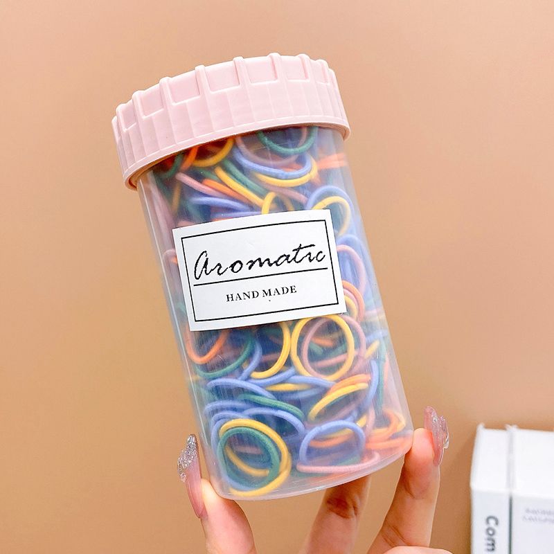 彩色小號拇指髮圈寶寶橡皮筋頭飾(2#焦糖色普通款100個)