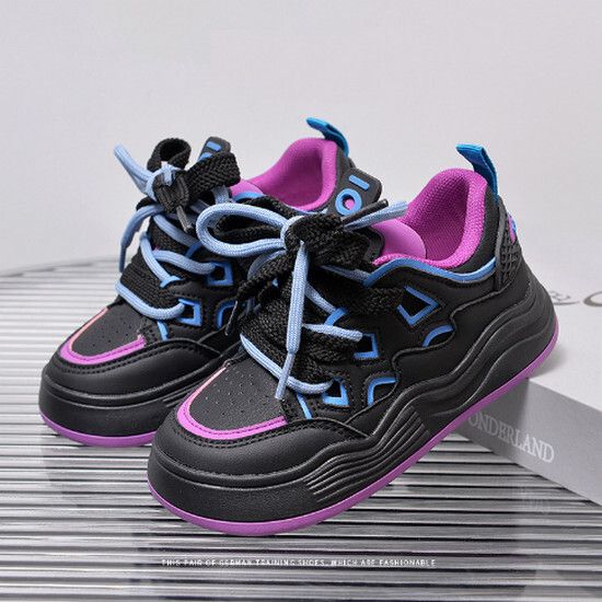 女童板鞋 休閒運動鞋（黑色 24碼-37碼）（下單後請聯酪客服確認發貨尺碼）#K018001479