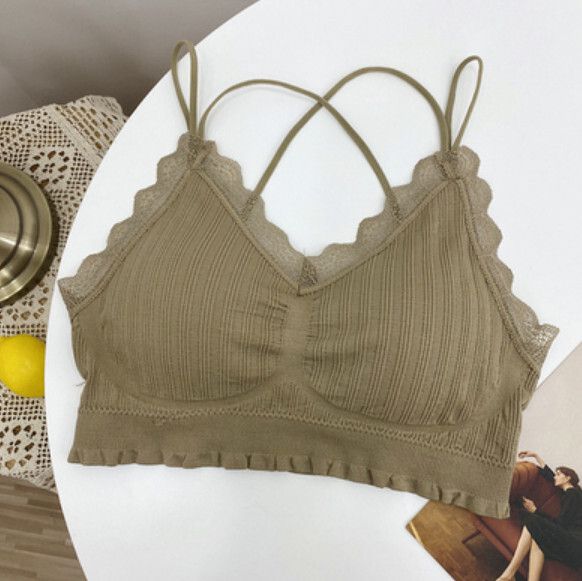 薄款無鋼圈胸圍內衣（卡其色）【均碼】#F148048625