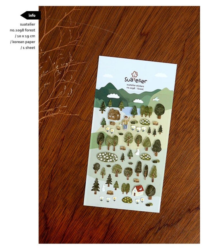 1098-Korean Sticker sheet Suatelier Kawaii sticker, Cute stickers, Scrapbooking material made in Korea