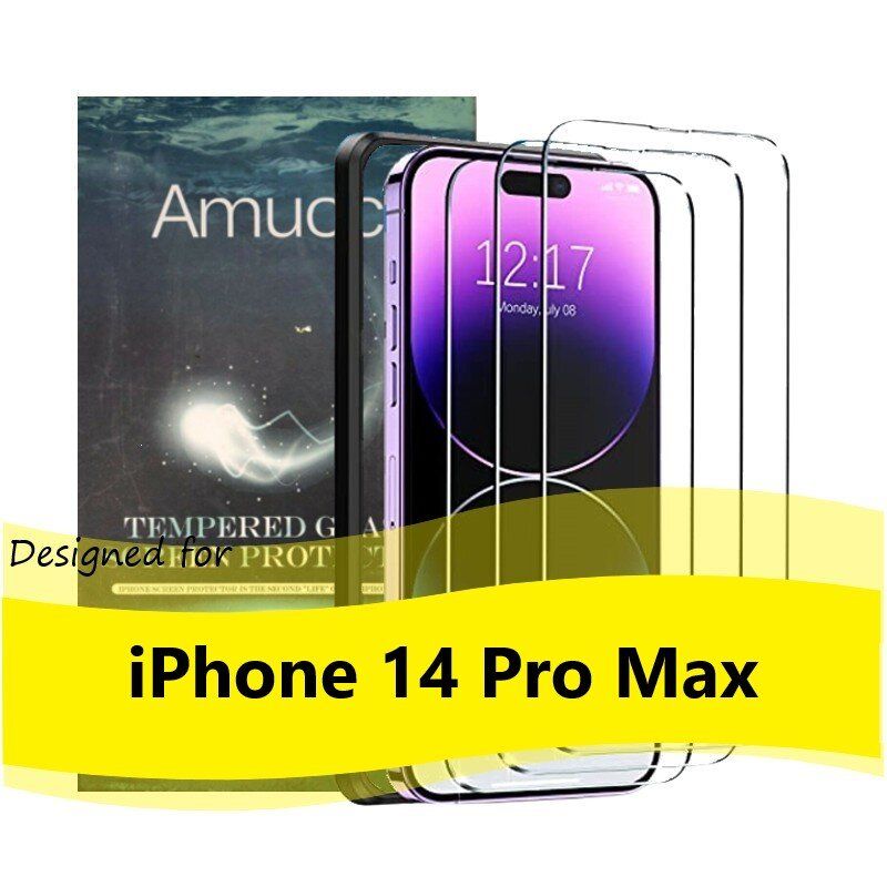 Apple iPhone 14 PRO MAX 6.7" Screen Protector 3pc/ Pack with Easy Installation Alignment 