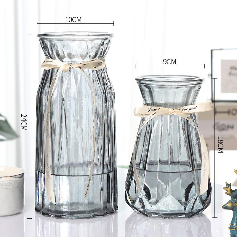 玻璃花瓶(24折紙+冰心（煙灰色））#DDS
