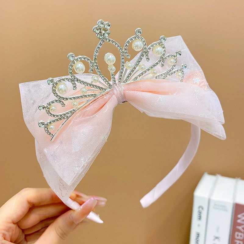 兒童超仙可愛頭箍髮箍髮飾(10#粉色蝴蝶結皇冠)