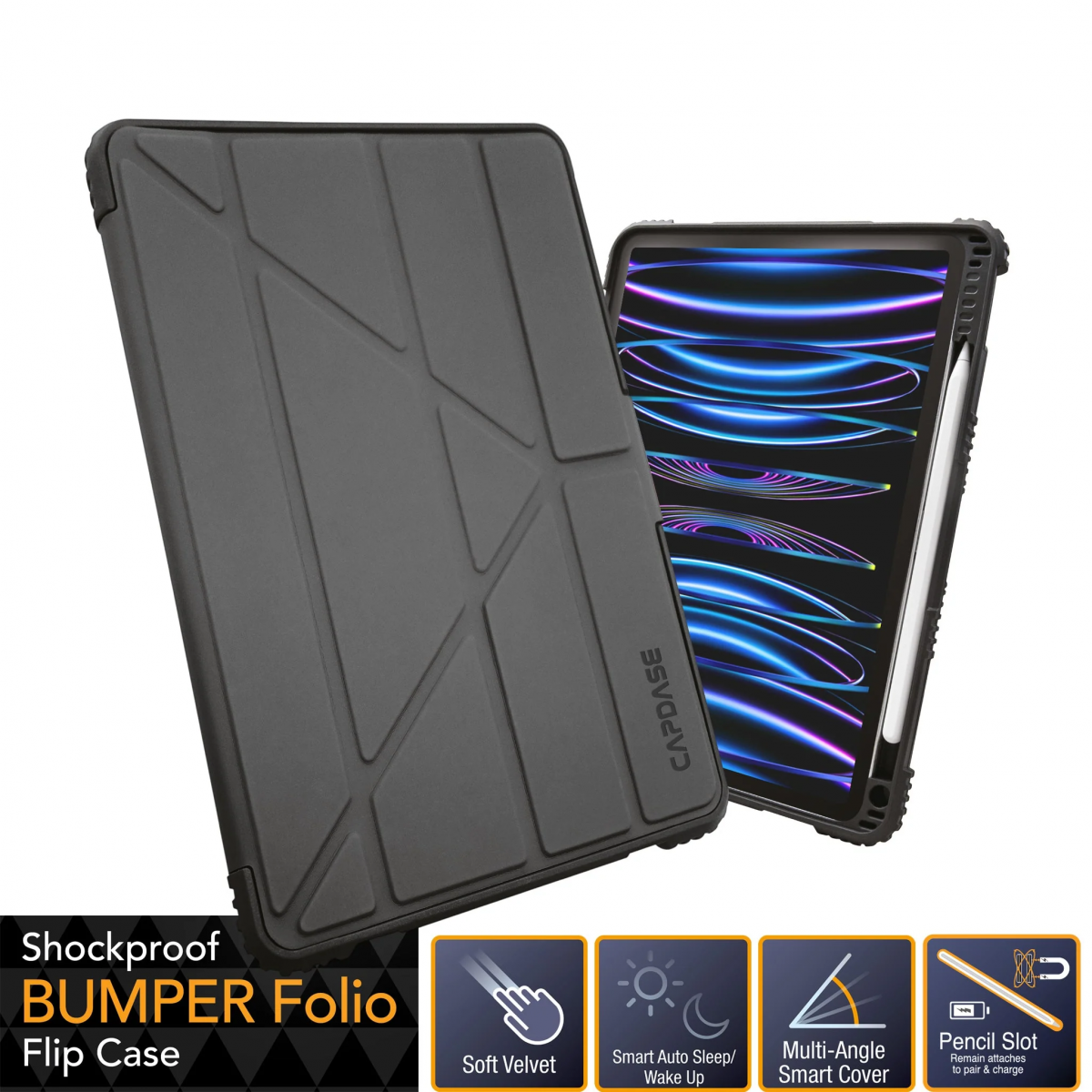 CAPDASE BUMPER FOLIO Flip Case for iPad Pro 12.9-inch FPAPID12920-BF01